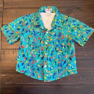 Blue Quail toucan tropical bird shirt size 12 months like new